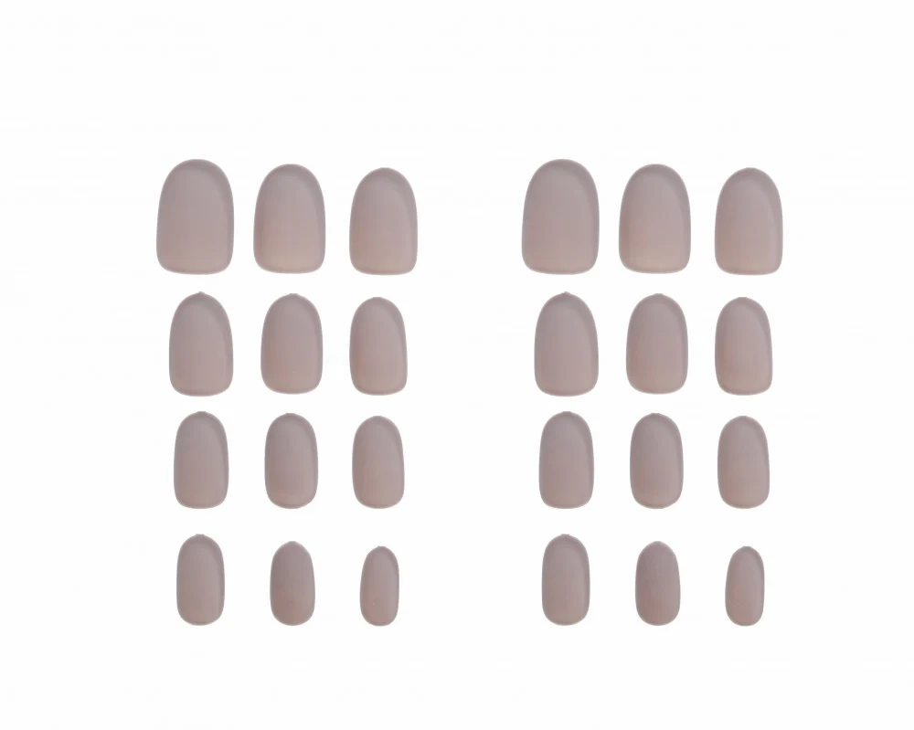 Katia Press On Gel Nail Oval - Light Grey 5